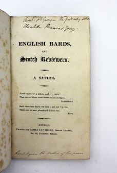 ENGLISH BARDS, AND SCOTCH REVIEWERS. A SATIRE. ['THE FIRST COPY SOLD'].
