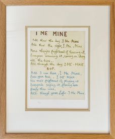 I ME MINE LYRIC PRINT