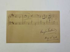 MANUSCRIPT MUSICAL QUOTATION FROM BRITTEN'S PIANO CONCERTO