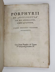 PORPHYRII DE ABSTINENTIA AB ESU ANIMALIUM,