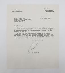TYPED LETTER SIGNED FROM ROALD DAHL TO HIS PUBLISHER RAYNER UNWIN.