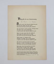 VILLANELLE FOR AN ANNIVERSARY.