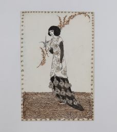 WOMAN WITH FLORAL SPRAY