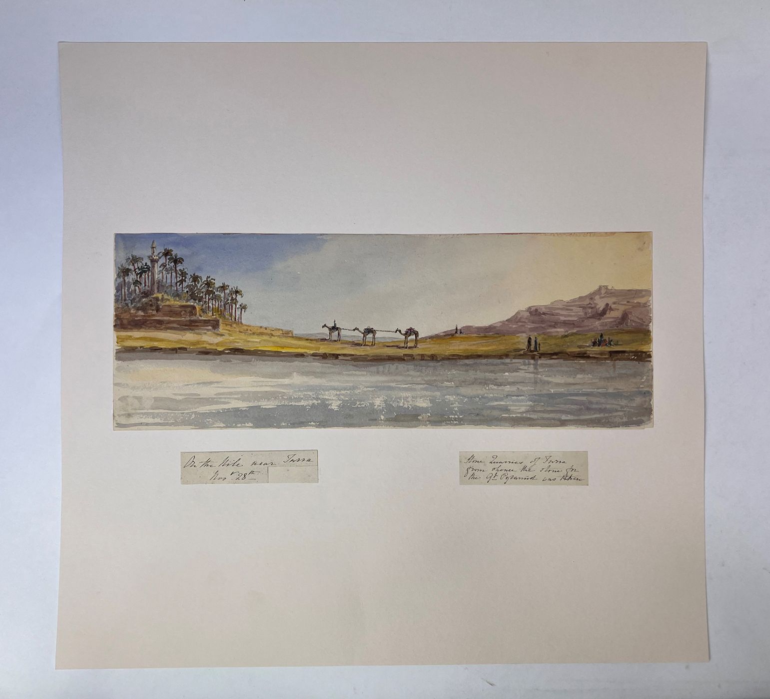 A FINE COLLECTION OF TWENTY-SEVEN EARLY WATERCOLOUR VIEWS OF THE NILE, PRODUCED DURING A WINTER CRUISE IN 1864-65, DEPICTING THE ANCIENT SITES AND LANDSCAPES OF UPPER EGYPT, NUBIA, AND THE SECOND CATARACT -  image 1