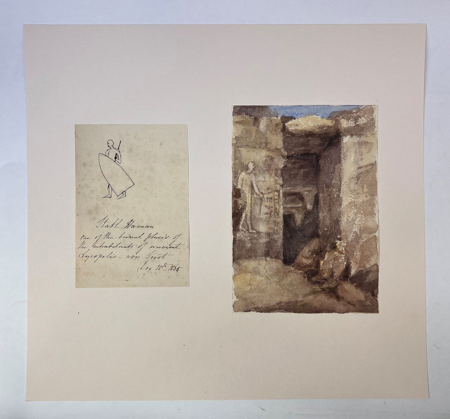 A FINE COLLECTION OF TWENTY-SEVEN EARLY WATERCOLOUR VIEWS OF THE NILE, PRODUCED DURING A WINTER CRUISE IN 1864-65, DEPICTING THE ANCIENT SITES AND LANDSCAPES OF UPPER EGYPT, NUBIA, AND THE SECOND CATARACT -  image 4