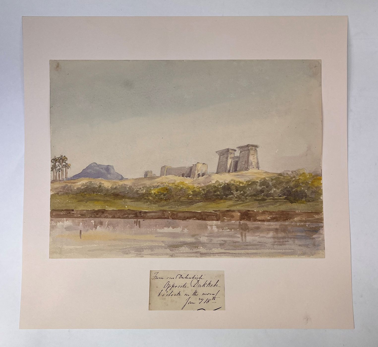 A FINE COLLECTION OF TWENTY-SEVEN EARLY WATERCOLOUR VIEWS OF THE NILE, PRODUCED DURING A WINTER CRUISE IN 1864-65, DEPICTING THE ANCIENT SITES AND LANDSCAPES OF UPPER EGYPT, NUBIA, AND THE SECOND CATARACT -  image 7