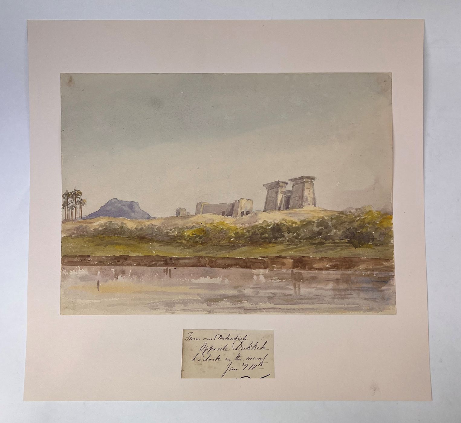 A FINE COLLECTION OF TWENTY-SEVEN EARLY WATERCOLOUR VIEWS OF THE NILE, PRODUCED DURING A WINTER CRUISE IN 1864-65, DEPICTING THE ANCIENT SITES AND LANDSCAPES OF UPPER EGYPT, NUBIA, AND THE SECOND CATARACT -  image 7