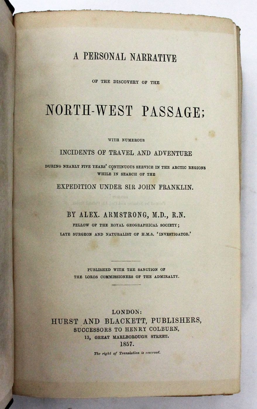 A PERSONAL NARRATIVE OF THE DISCOVERY OF THE NORTH-WEST PASSAGE; -  image 4