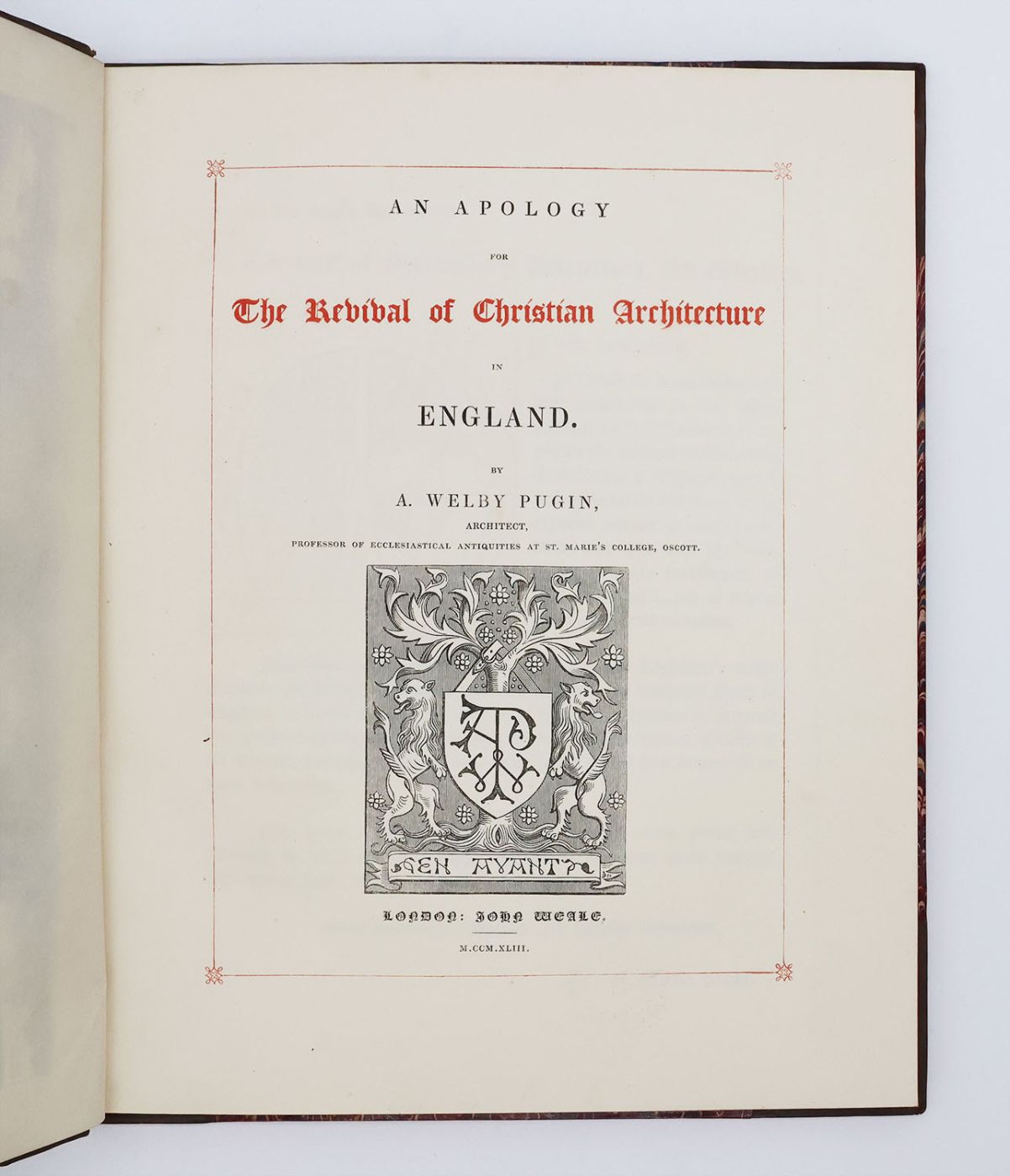 AN APOLOGY FOR THE REVIVAL OF CHRISTIAN ARCHITECTURE IN ENGLAND -  image 1