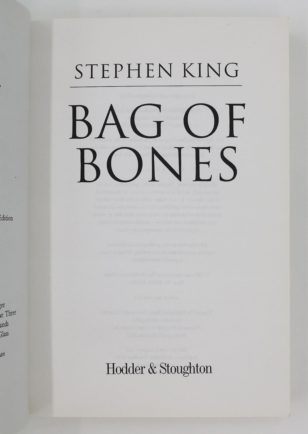 BAG OF BONES - UNCORRECTED PROOF COPY -  image 3