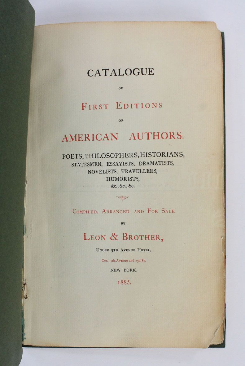CATALOGUE OF FIRST EDITIONS OF AMERICAN AUTHORS. -  image 2