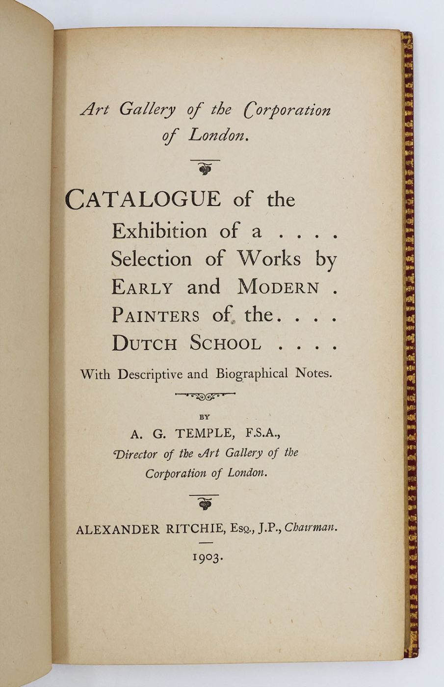 CATALOGUE OF THE EXHIBITION OF A SELECTION OF WORKS BY EARLY AND MODERN PAINTERS OF THE DUTCH SCHOOL. -  image 4