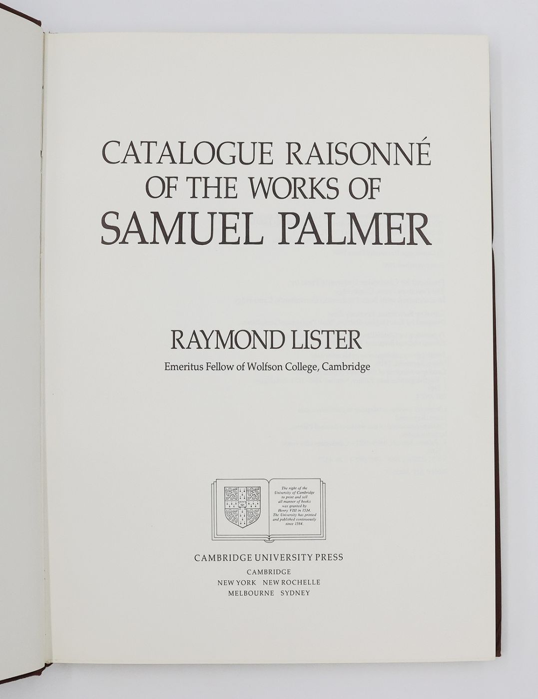 CATALOGUE RAISONN OF THE WORKS OF SAMUEL PALMER -  image 2