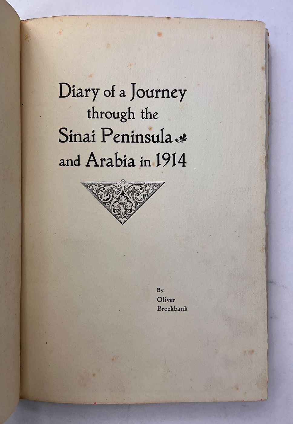 DIARY OF A JOURNEY THROUGH THE SINAI PENINSULA AND ARABIA IN 1914 -  image 4