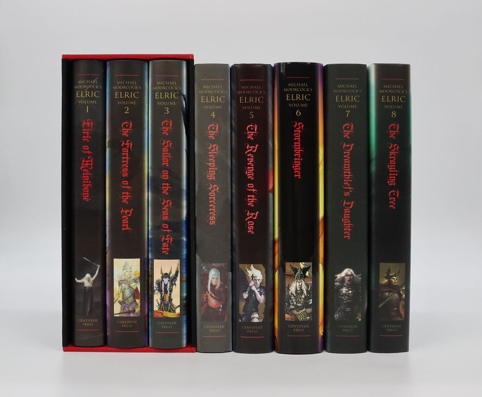 ELRIC: ELRIC OF MELNIBON�; THE FORTRESS OF THE PEARL; THE SAILOR ON THE SEAS OF FATE; THE SLEEPING SORCERESS; THE REVENGE OF THE ROSE; STORMBRINGER; THE DREAMTHIEF'S DAUGHTER; THE SKRAYLING TREE. -  image 2