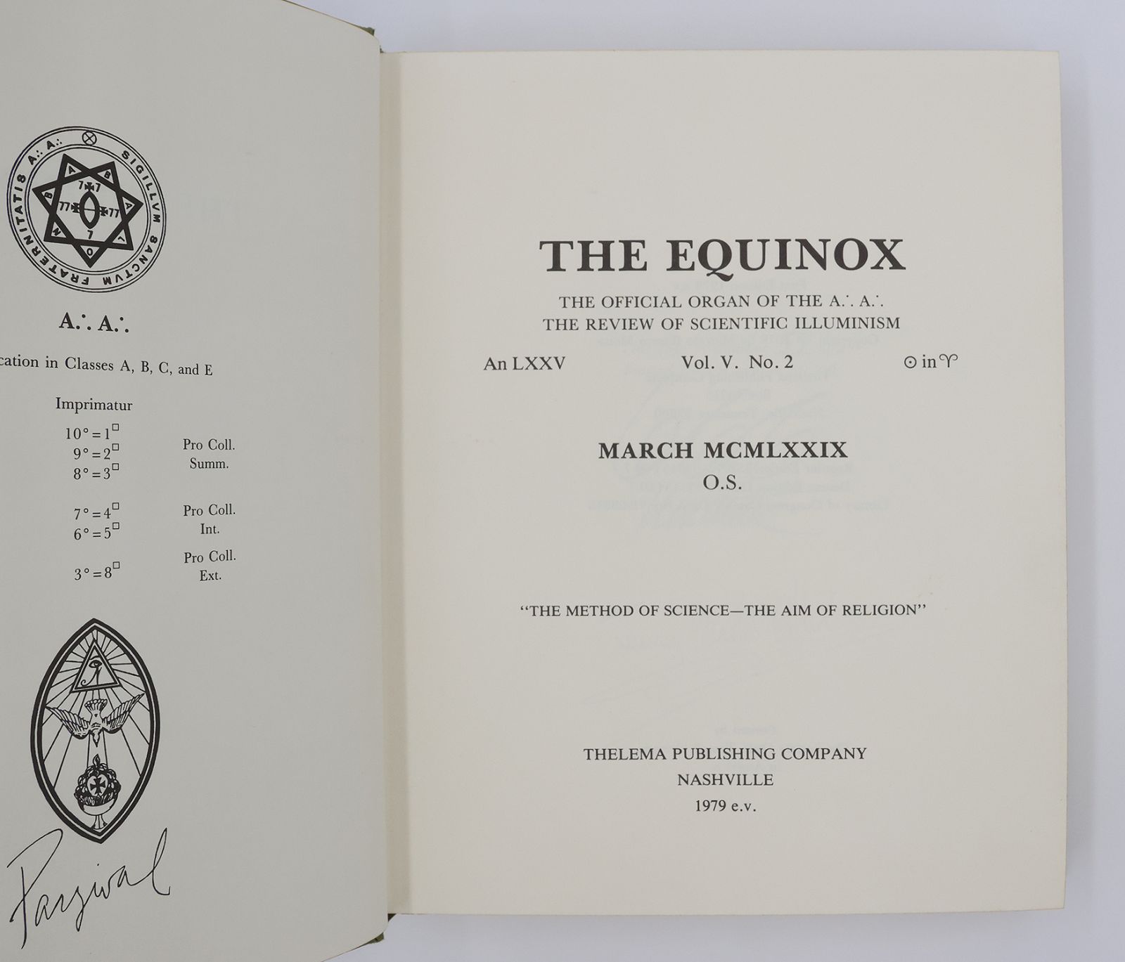 EQUINOX. The Official Organ of the A. A. The Review of Scientific Illuminism. -  image 5