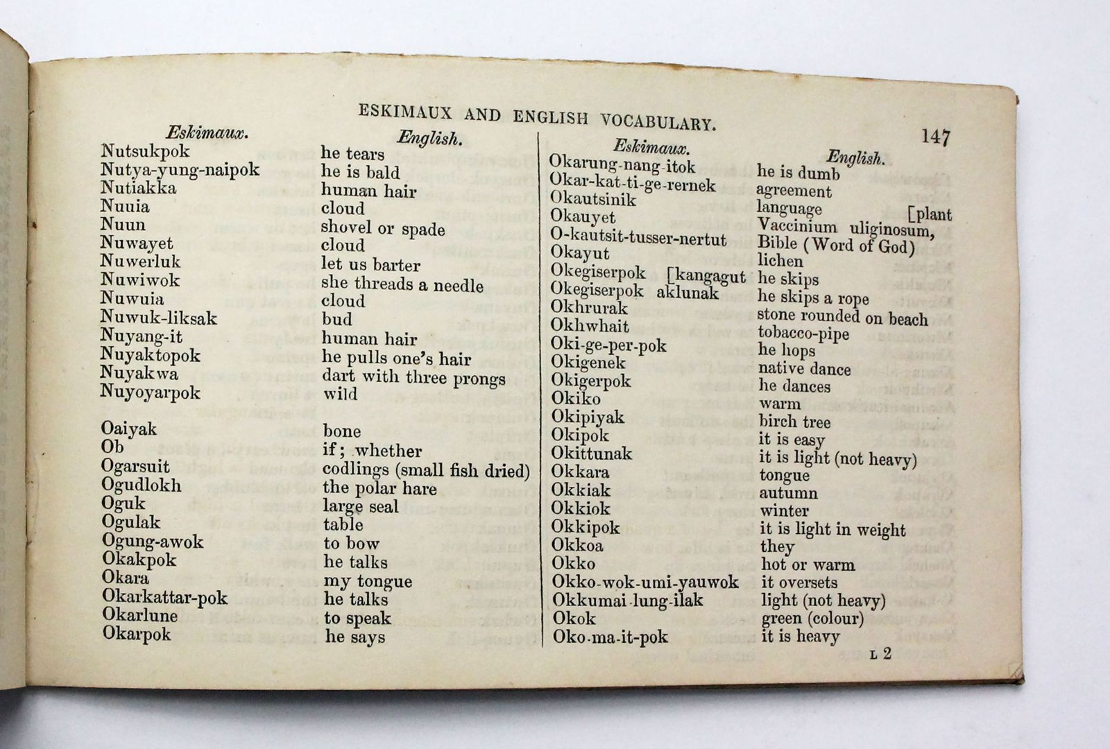 ESKIMAUX AND ENGLISH VOCABULARY, -  image 8