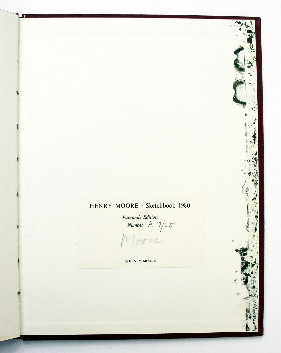 HENRY MOORE: SKETCHBOOK 1980 -  image 3