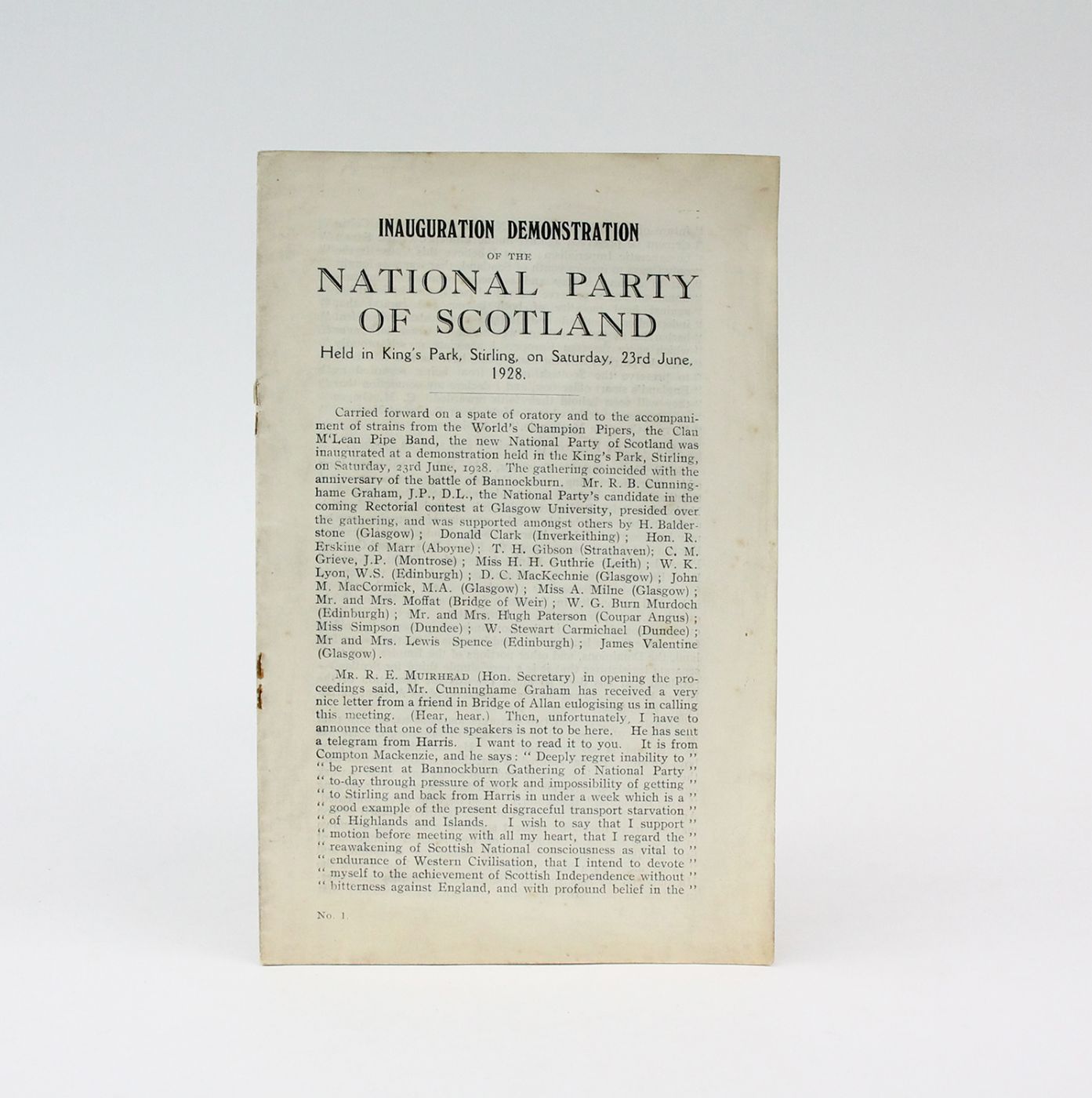 INAUGURATION DEMONSTRATION OF THE NATIONAL PARTY OF SCOTLAND. -  image 1