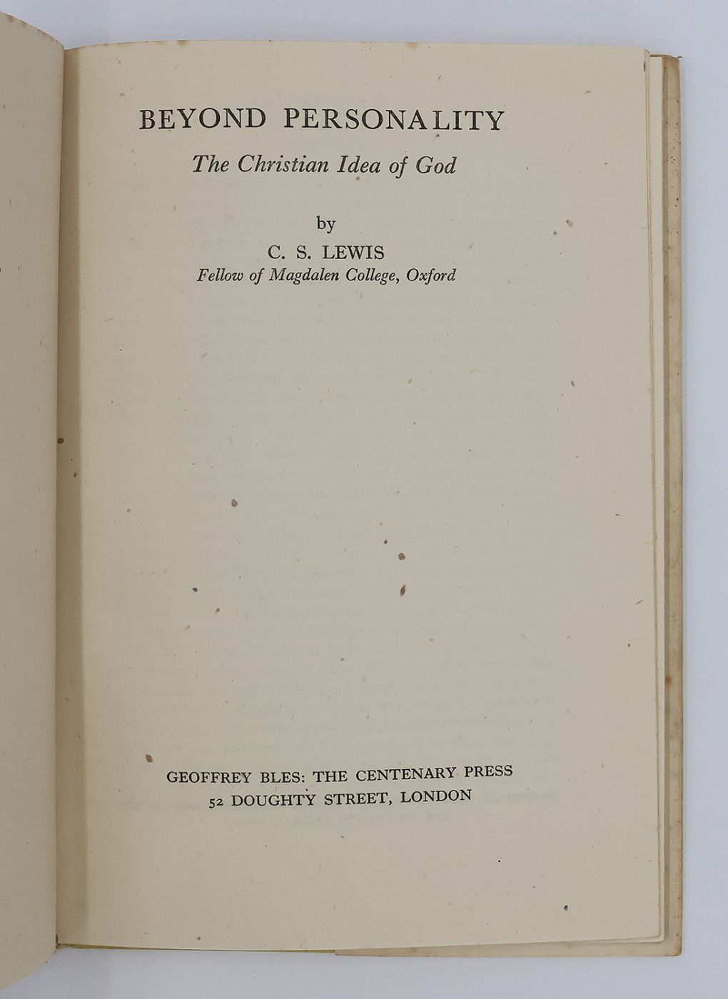 [MERE CHRISTIANITY] BROADCAST TALKS; CHRISTIAN BEHAVIOUR; BEYOND PERSONALITY. -  image 11