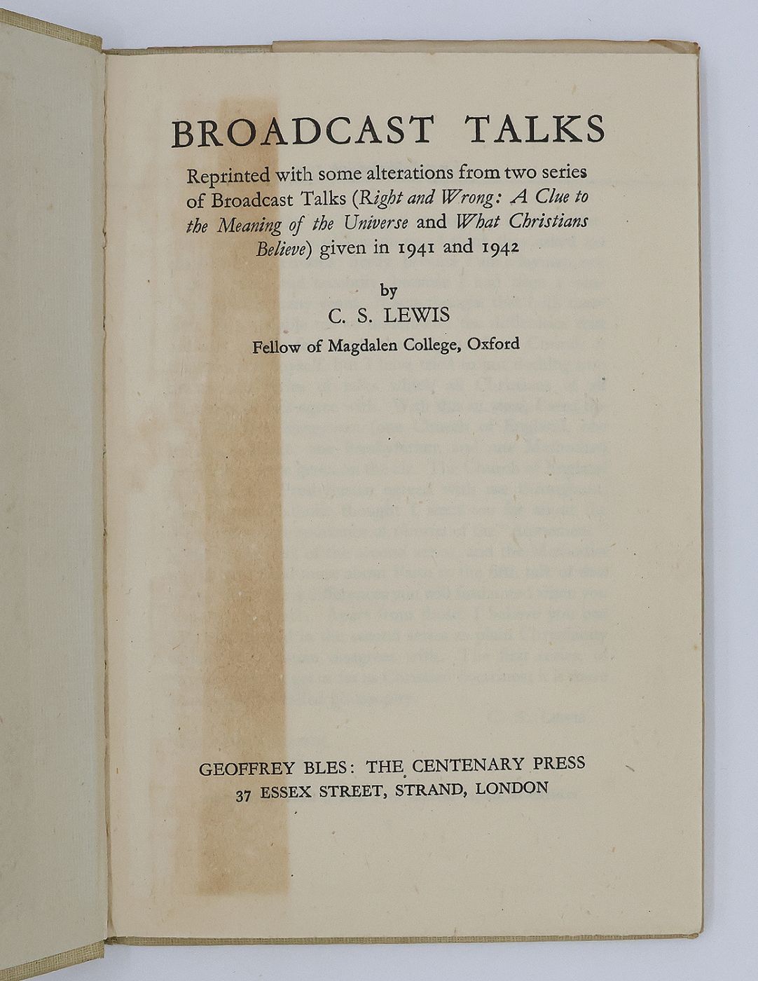 [MERE CHRISTIANITY] BROADCAST TALKS; CHRISTIAN BEHAVIOUR; BEYOND PERSONALITY. -  image 4