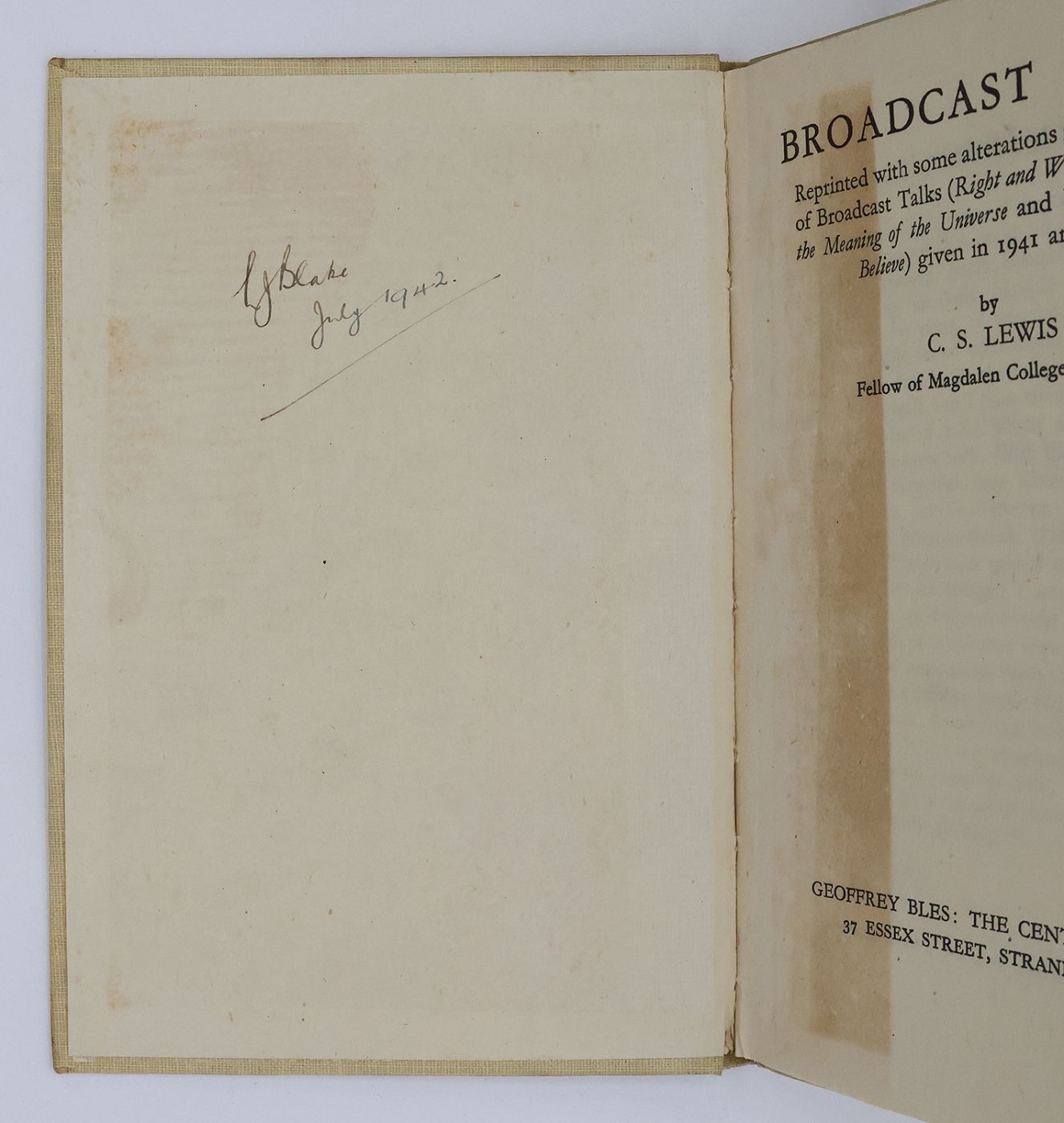 [MERE CHRISTIANITY] BROADCAST TALKS; CHRISTIAN BEHAVIOUR; BEYOND PERSONALITY. -  image 5