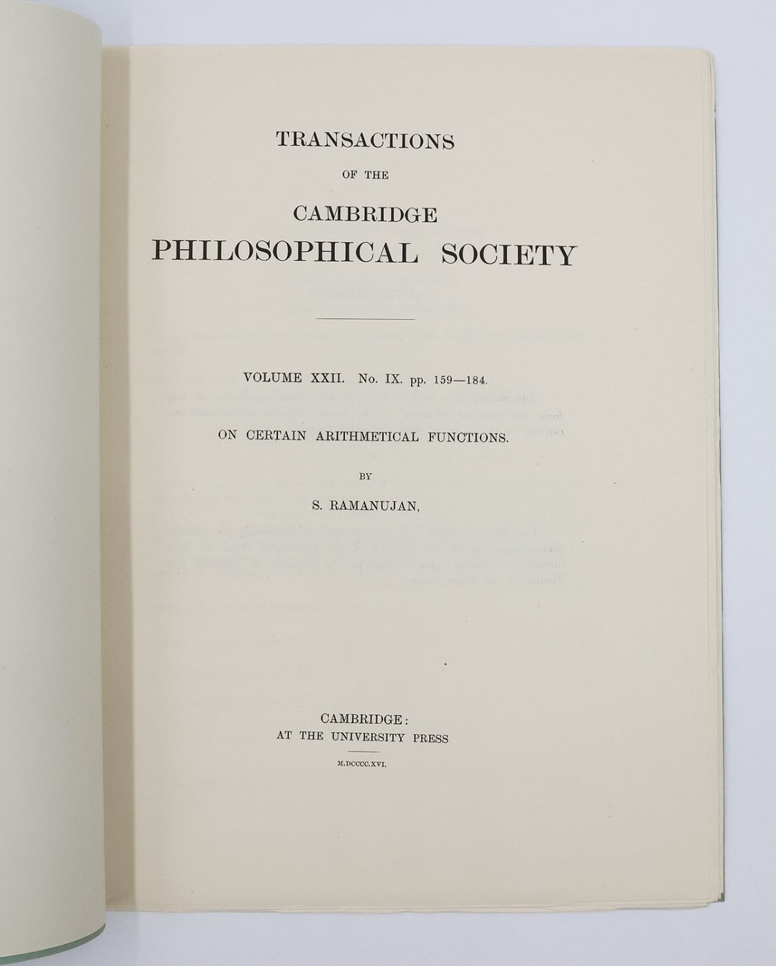 ON CERTAIN ARITHMETICAL FUNCTIONS: -  image 2