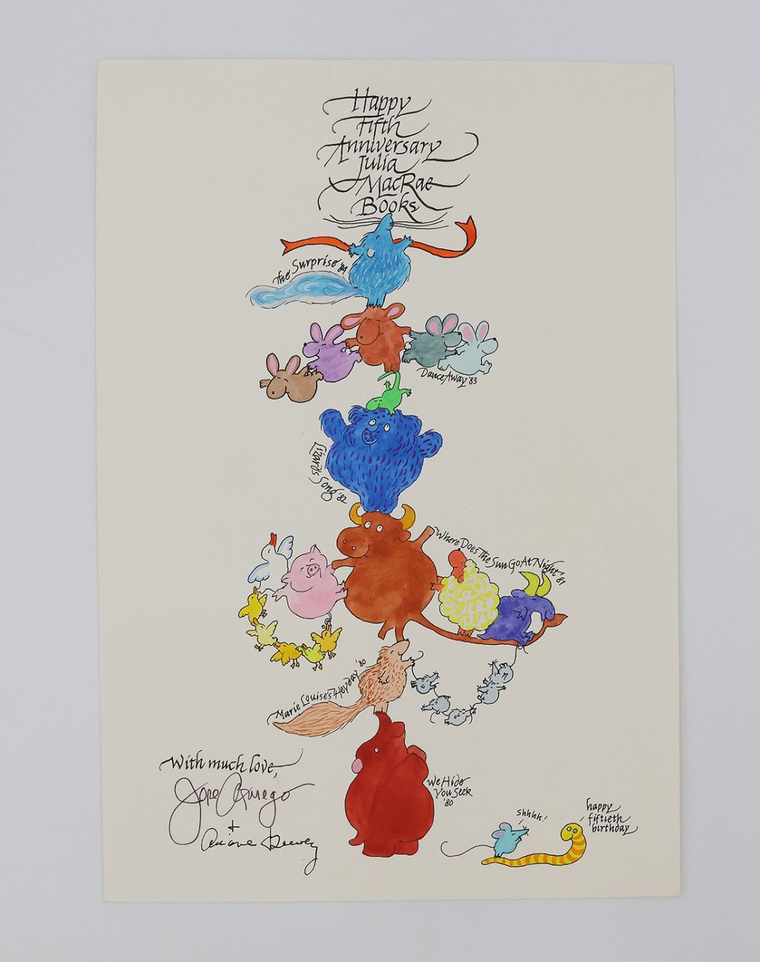 ORIGINAL ARTWORKS GIVEN TO JULIA MACRAE ON THE OCCASION OF HER 50TH BIRTHDAY AND THE 5TH ANNIVERSARY OF JULIA MACRAE BOOKS -  image 19