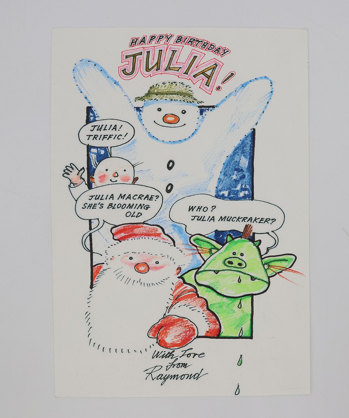 ORIGINAL ARTWORKS GIVEN TO JULIA MACRAE ON THE OCCASION OF HER 50TH BIRTHDAY AND THE 5TH ANNIVERSARY OF JULIA MACRAE BOOKS -  image 2