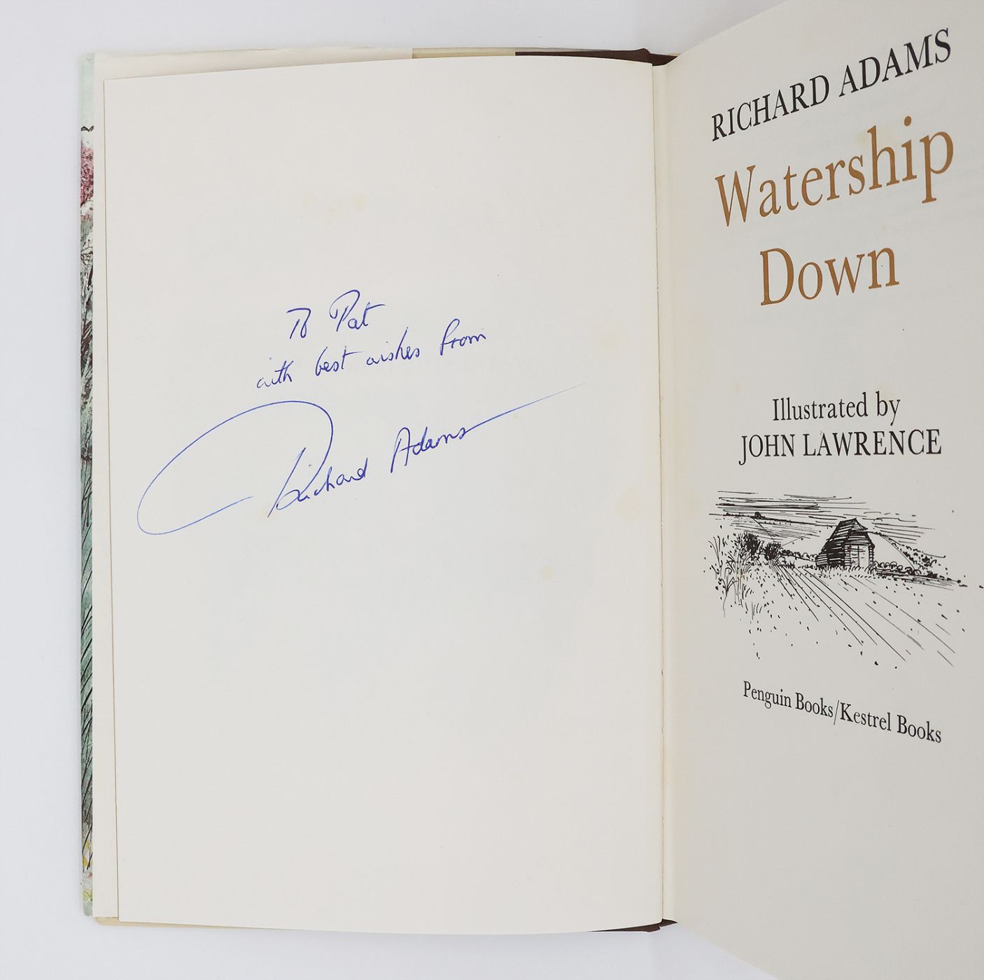 ORIGINAL WATERCOLOUR BY JOHN LAWRENCE ILLUSTRATING WATERSHIP DOWN [with] AN AUTHOR SIGNED, FIRST EDITION OF THE BOOK -  image 7