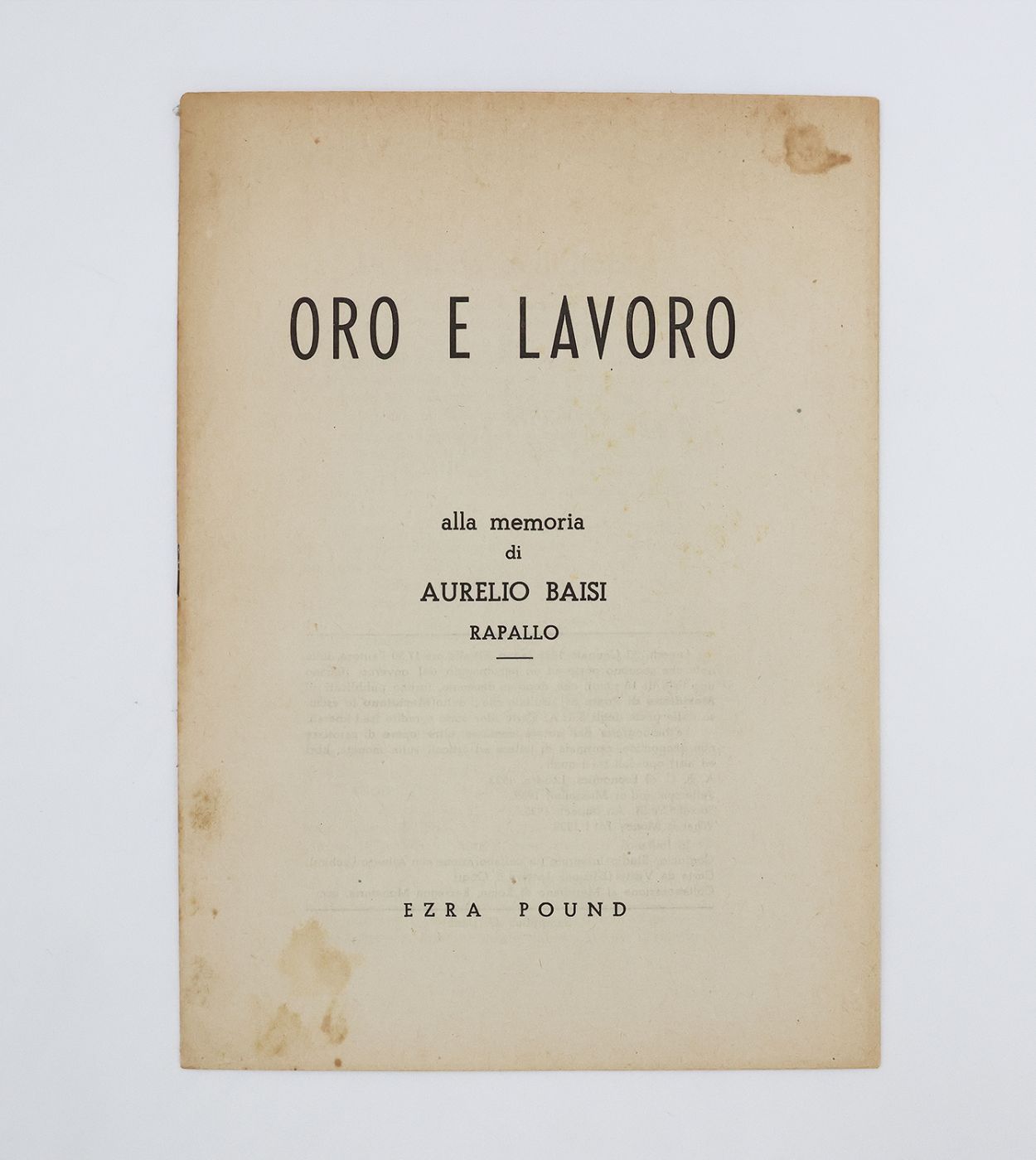 ORO E LAVORO -  image 1