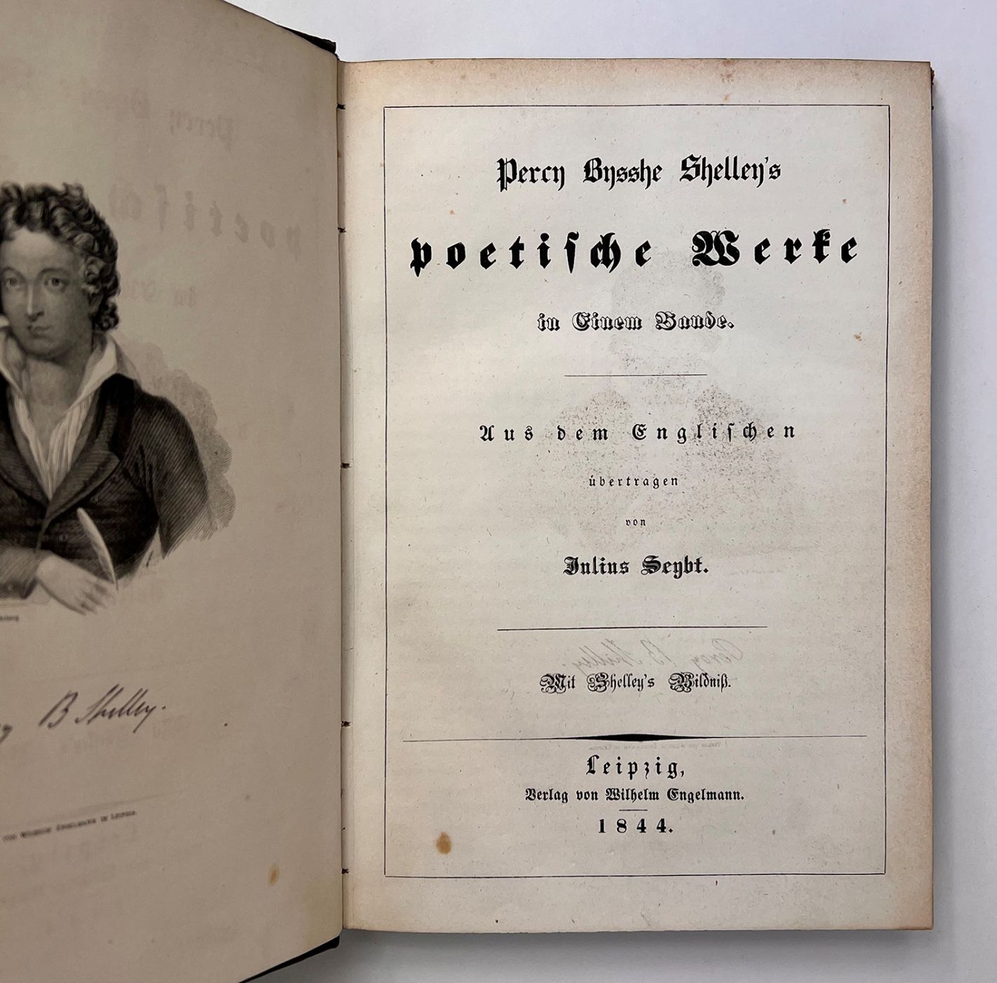 PERCY BYSSHE SHELLEY'S POETISCHE WERKE, in Einem Bande. Mit Shelley's Bildnis. -  image 2