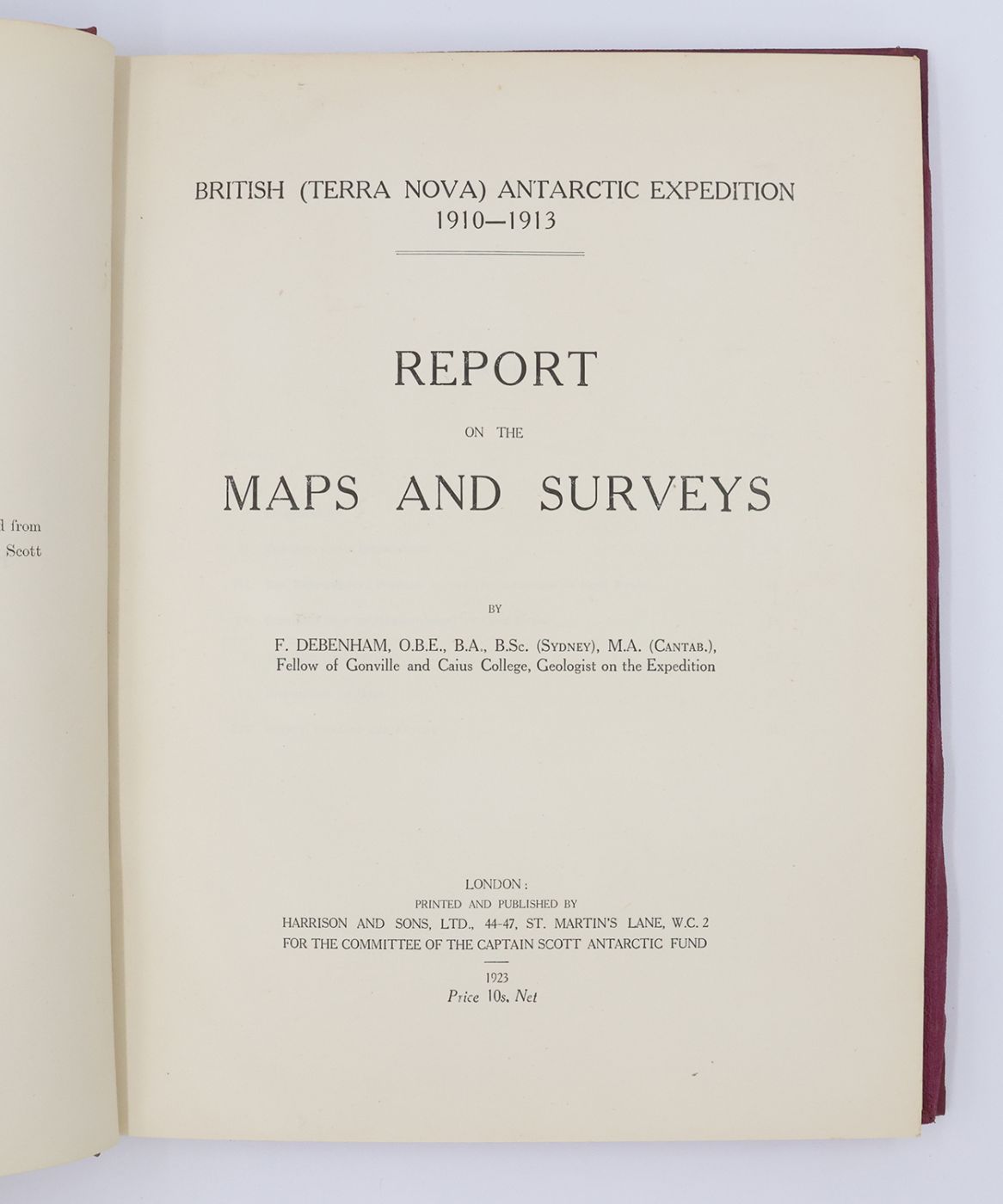 REPORT ON THE MAPS AND SURVEYS. BRITISH [TERRA NOVA] ANTARCTIC EXPEDITION 1910-1913. -  image 3