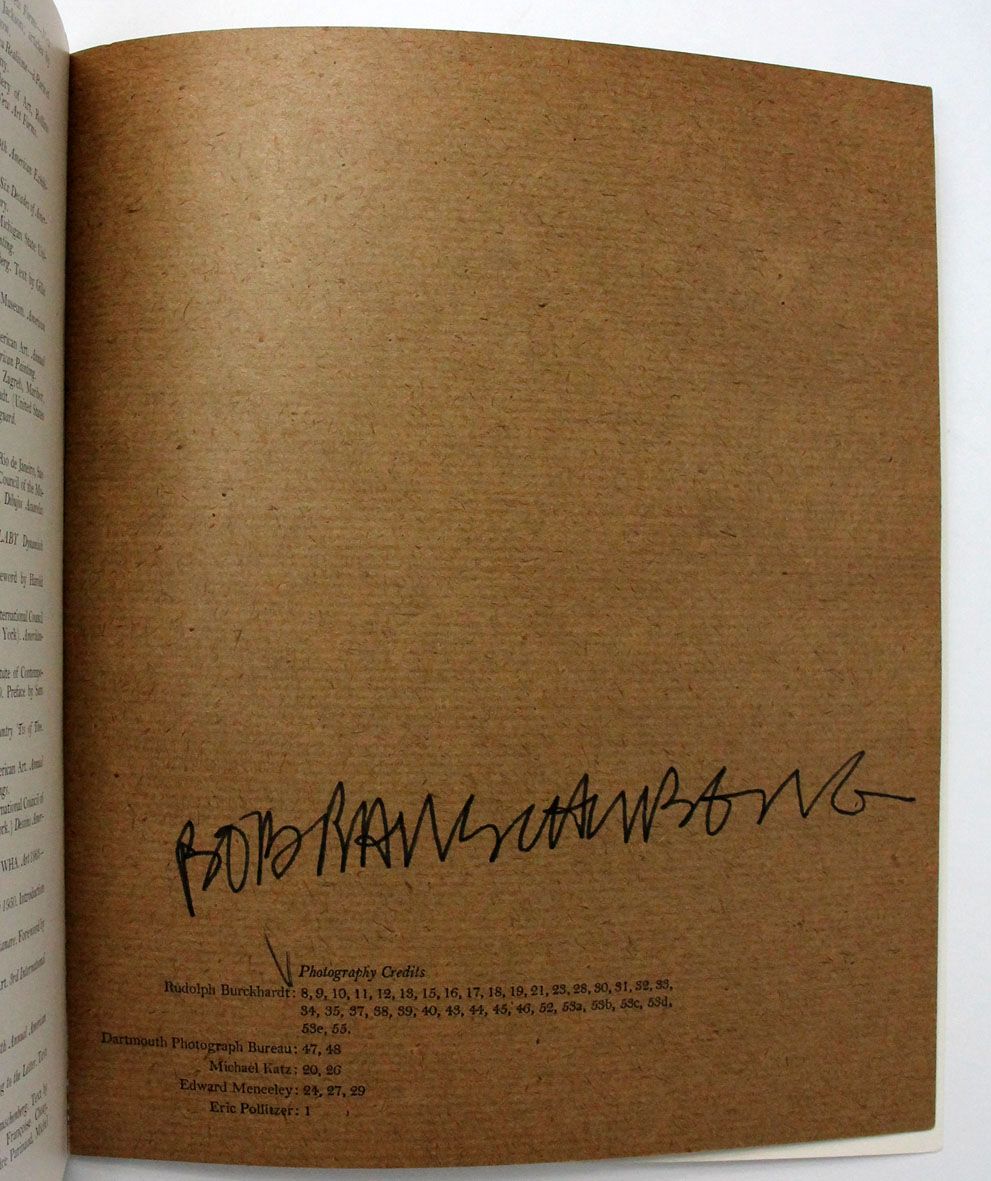 ROBERT RAUSCHENBERG. A Signed Exhibition Catalogue for the Artist's first Major Museum Retrospective. -  image 3