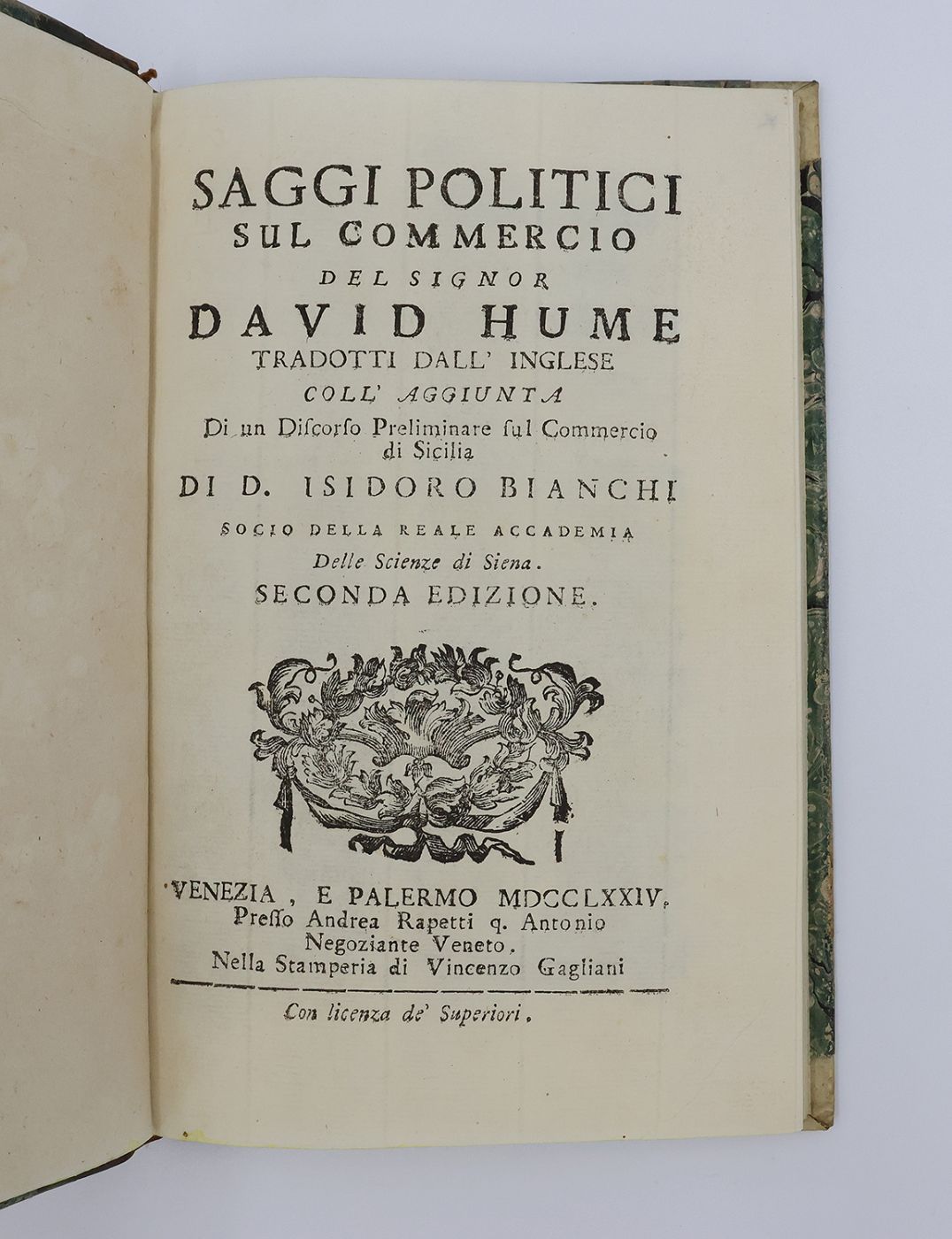 SAGGI POLITICI SUL COMMERCIO DEL SIGNOR DAVID HUME. -  image 1