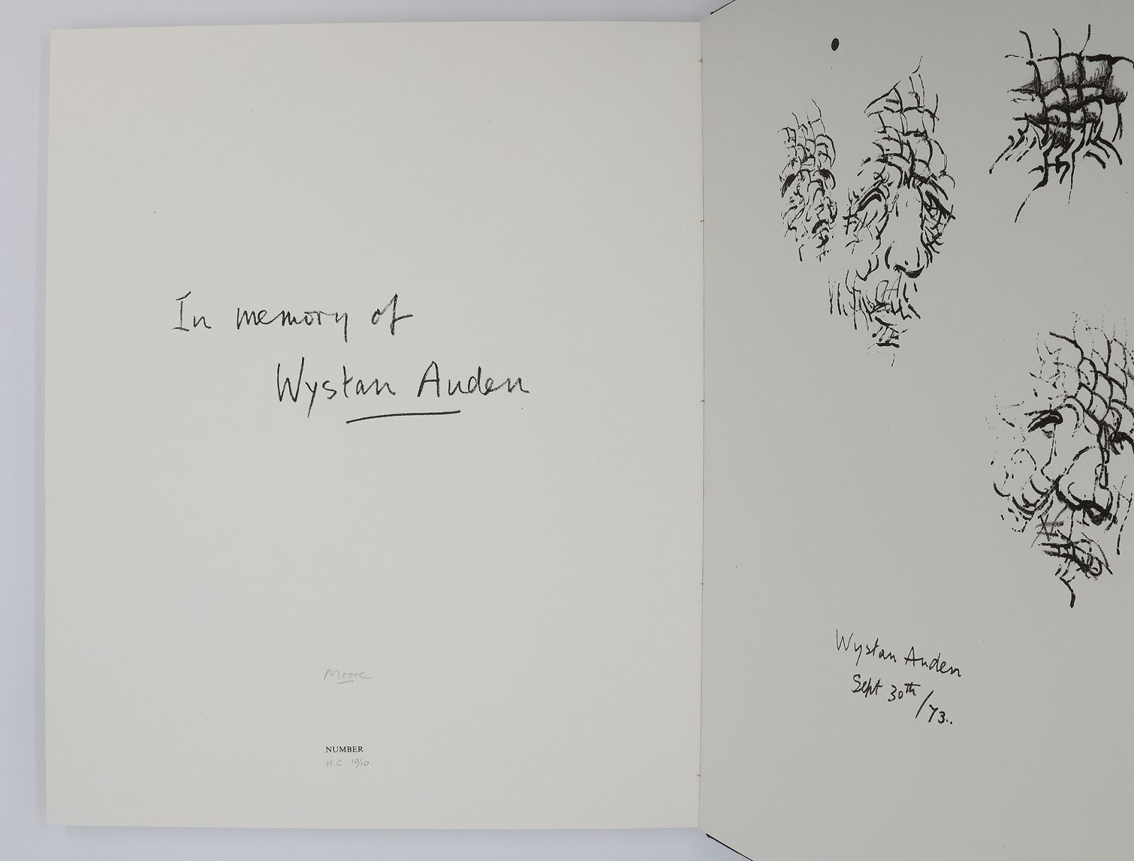 SELECTIONS FROM POEMS BY AUDEN. LITHOGRAPHS BY HENRY MOORE -  image 4