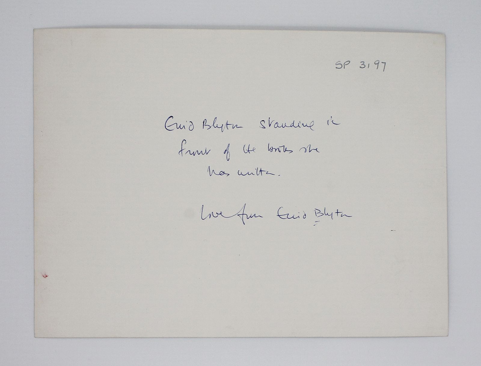 SIGNED ORIGINAL PHOTOGRAPH OF ENID BLYTON IN HER LIBRARY -  image 2