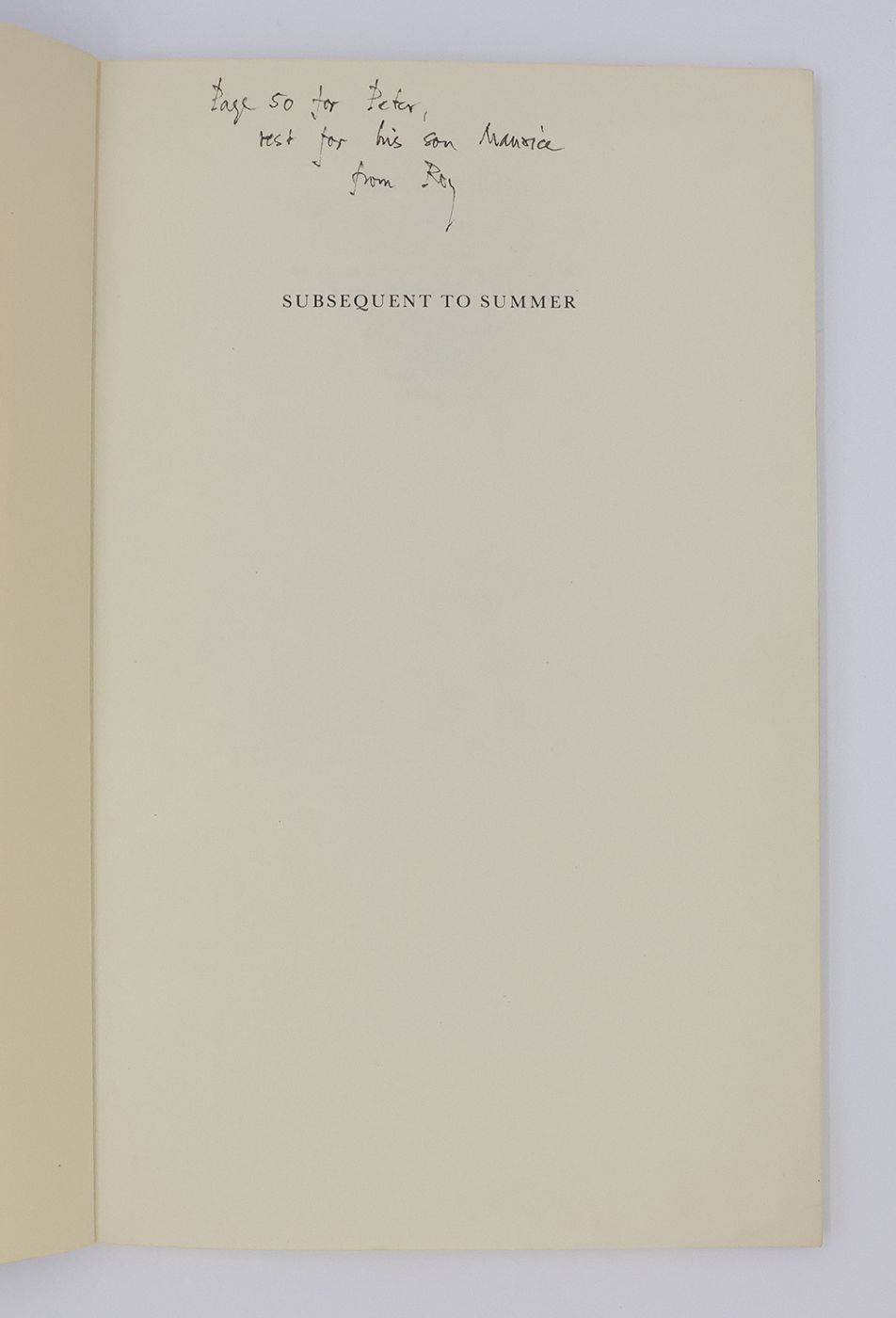 SUBSEQUENT TO SUMMER -  image 2