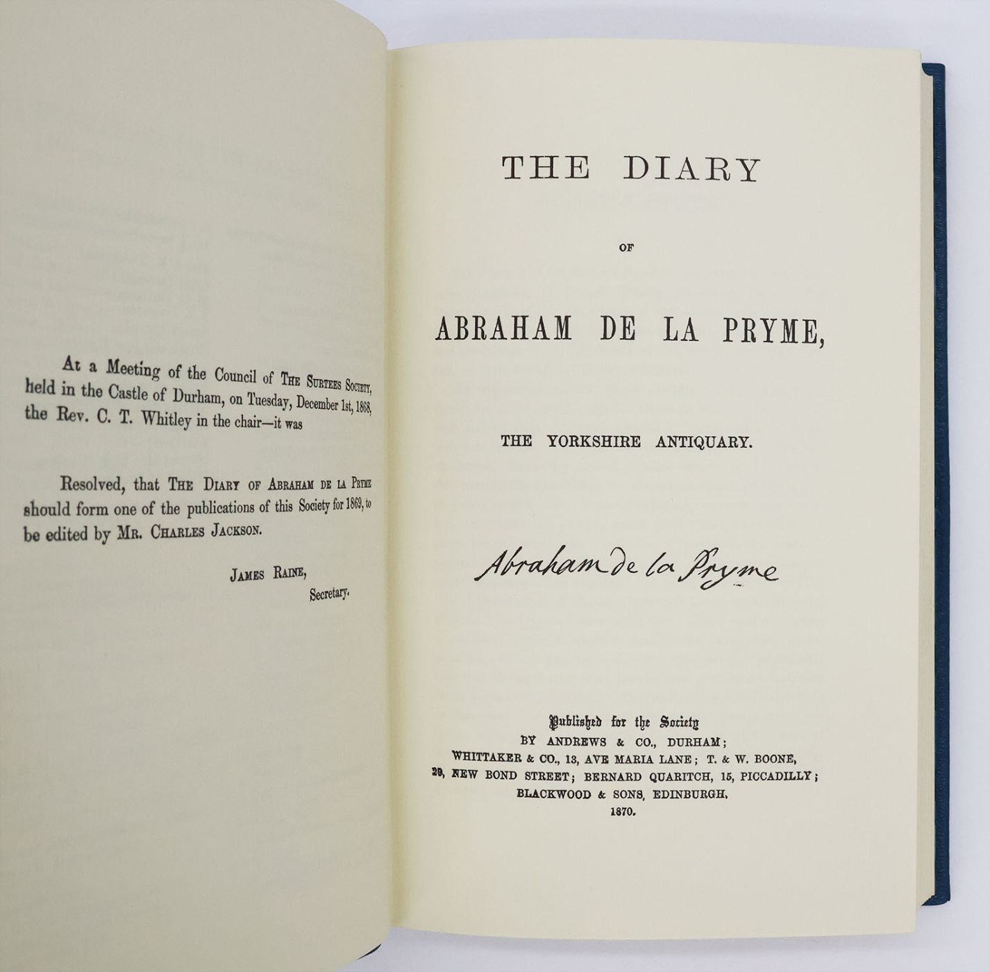 THE DIARY OF ABRAHAM DE LA PRYME, THE YORKSHIRE ANTIQUARY. -  image 4