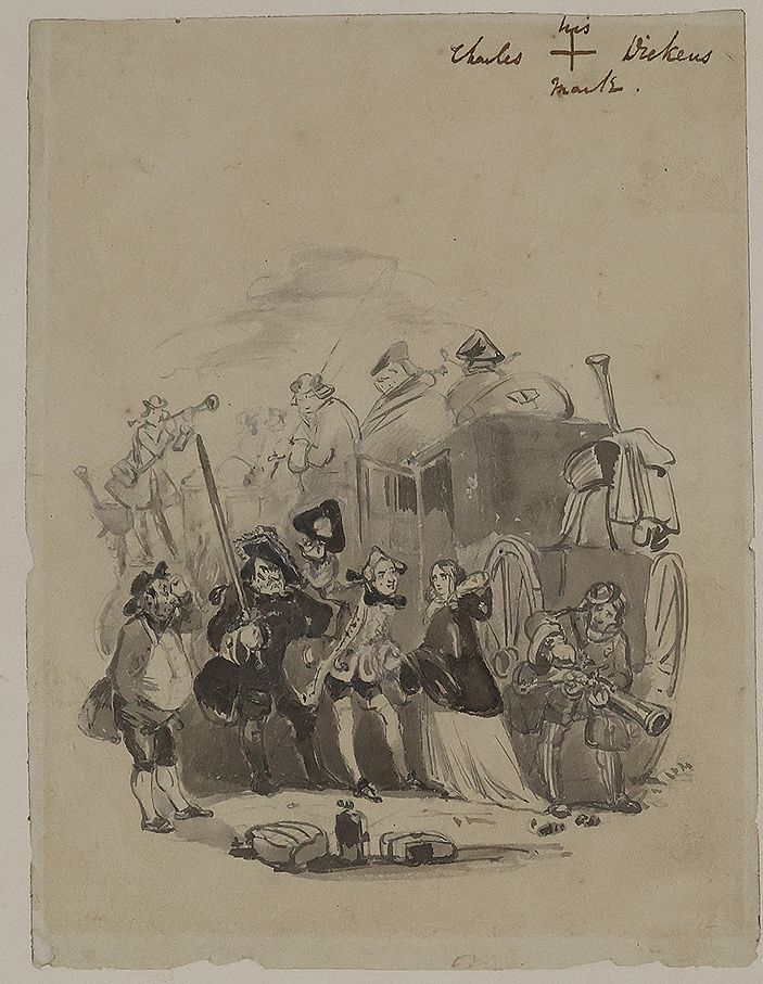 'THE GHOSTLY PASSENGERS IN THE GHOST OF A MAIL', An original illustration by 