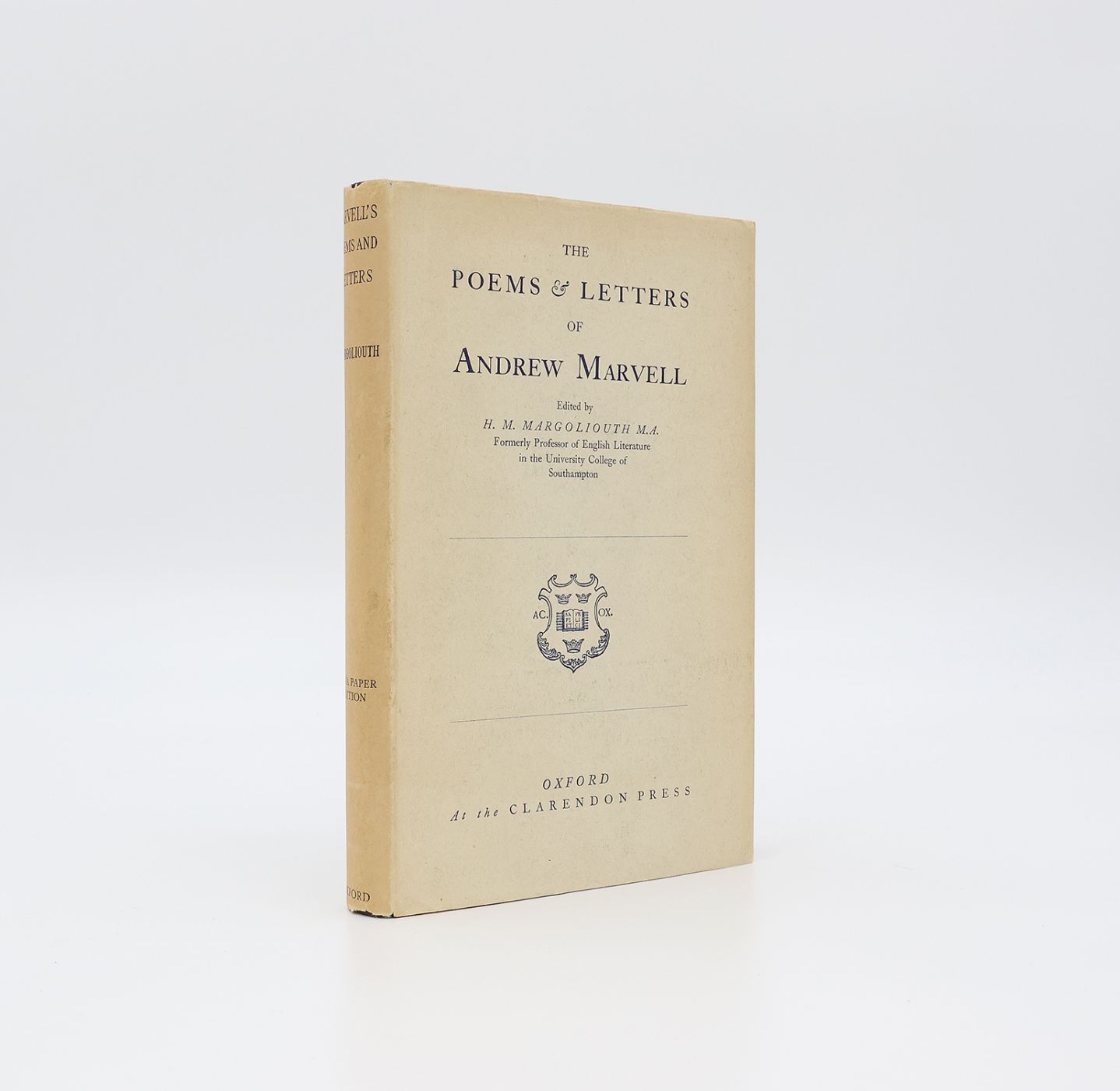 THE POEMS AND LETTERS OF ANDREW MARVELL -  image 1