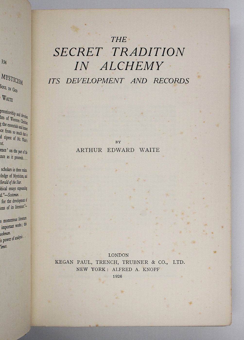 THE SECRET TRADITION IN ALCHEMY -  image 1