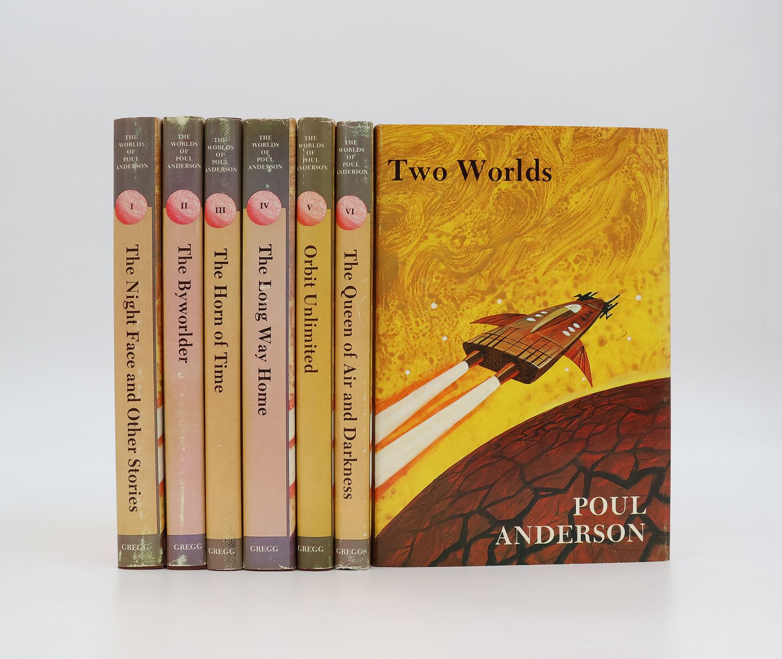 THE WORLDS OF POUL ADERSON: THE NIGHT FACE AND OTHER STORIES; THE BYWORLDER; THE HORN OF TINE; THE LONG WAY HOME; ORBIT UNLIMITED; THE QUEEN OF AIR AND DARKESS; TWO WORLDS. -  image 1