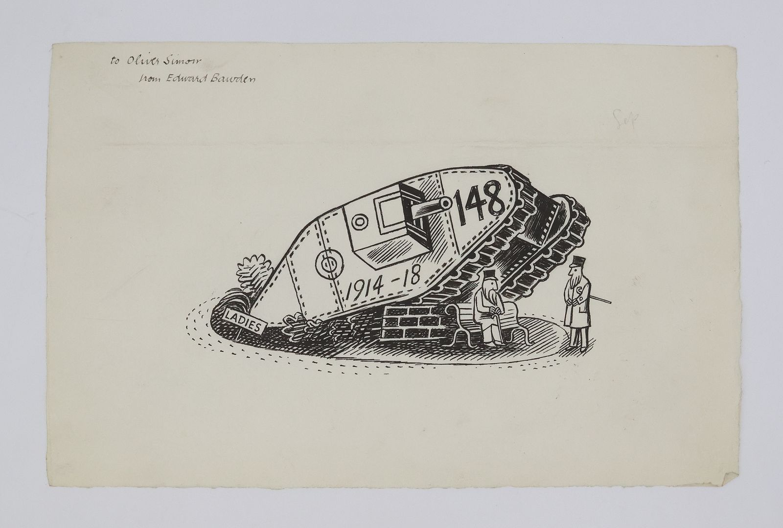 THREE ORIGINAL PEN AND INK DRAWINGS ON PAPER -  image 2
