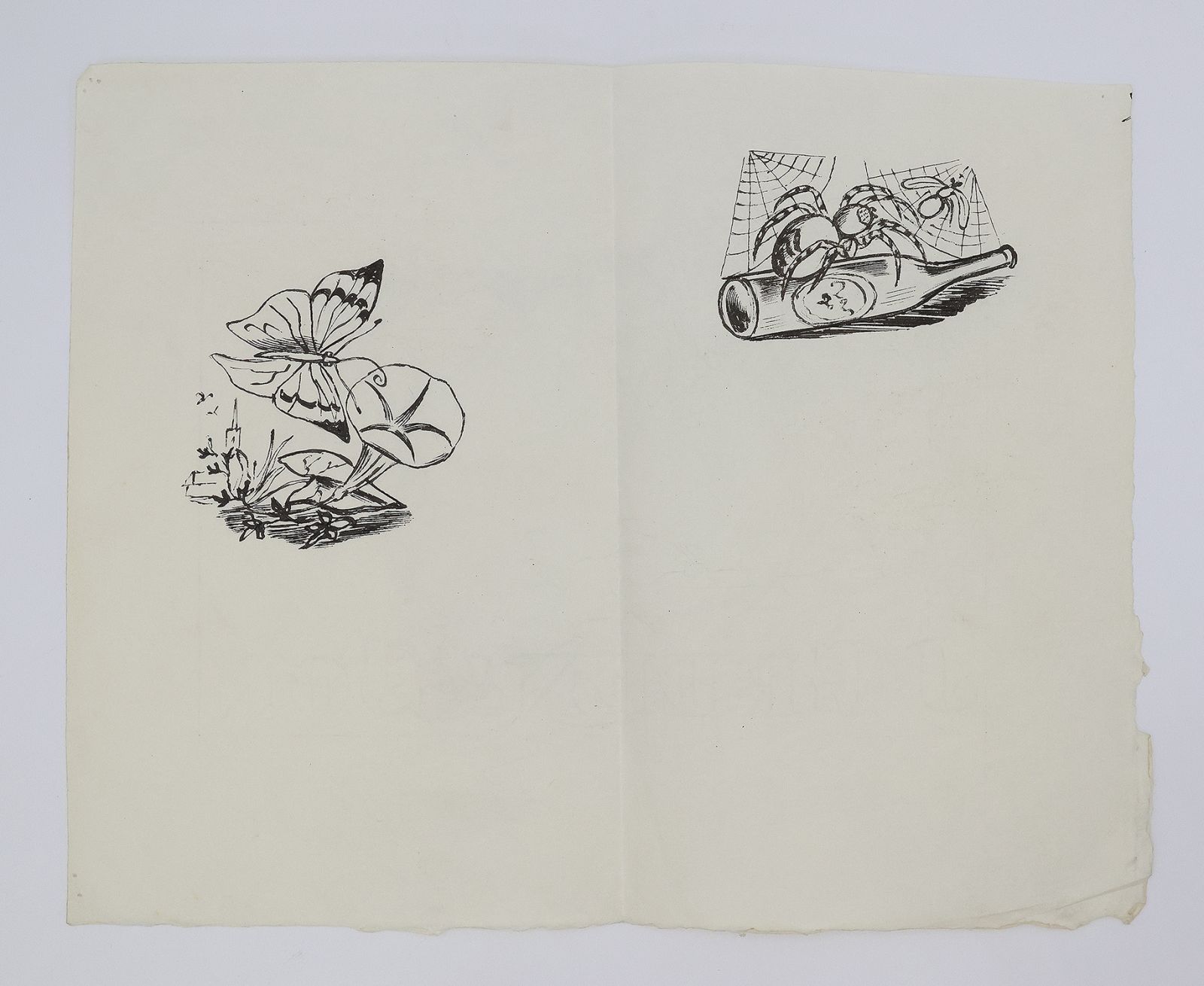 THREE ORIGINAL PEN AND INK DRAWINGS ON PAPER -  image 3
