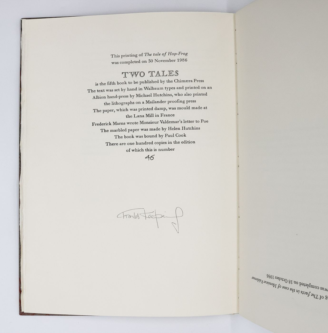 TWO TALES: THE FACTS IN THE CASE OF MONSIEUR VALDEMAR [and] THE STORY OF HOP-FROG. -  image 6