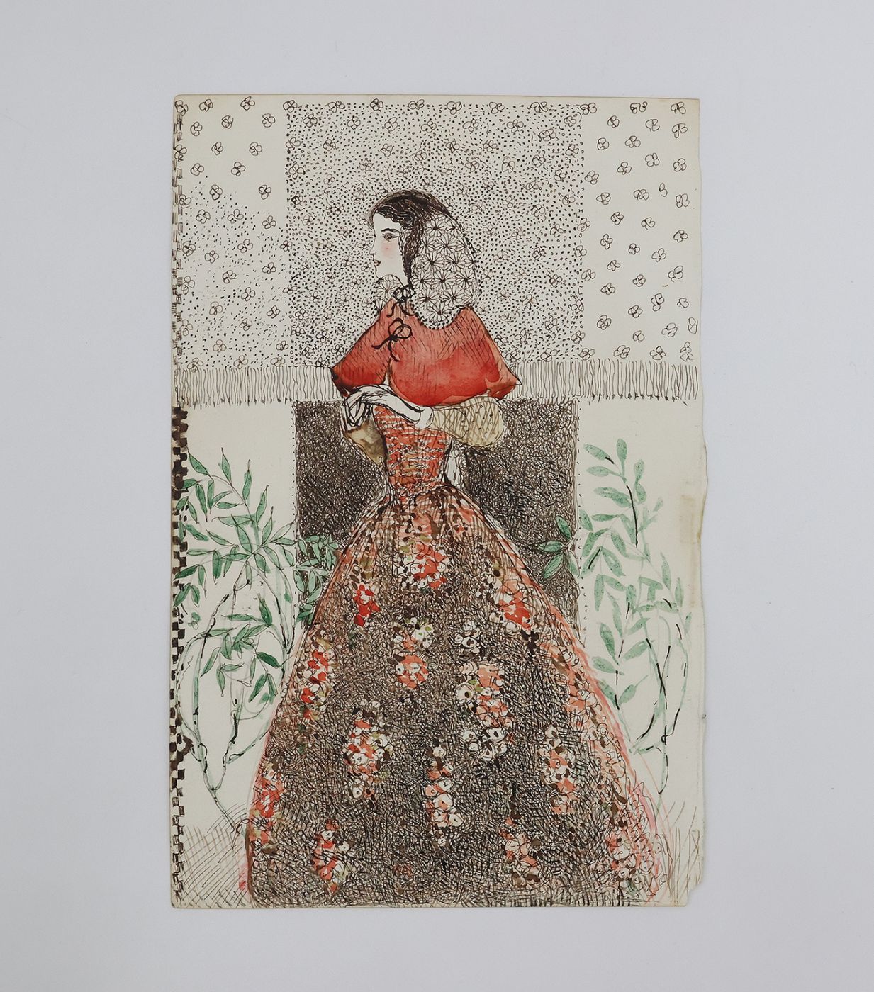 WOMAN IN A RED CAPE -  image 1